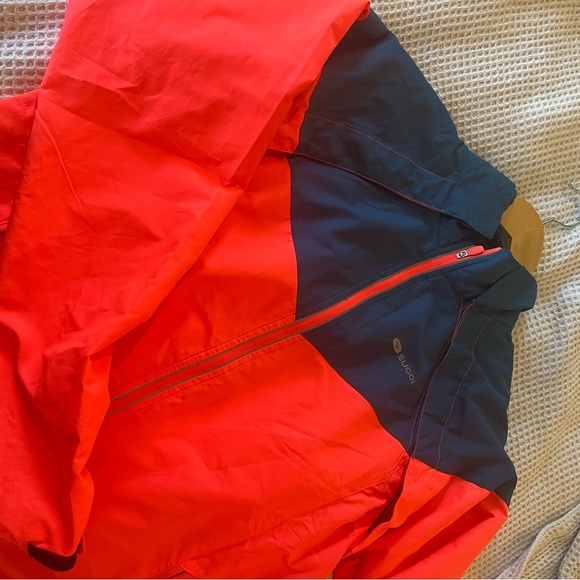 SUGOI Navy and Neon Pink Cycling Jacket-versa full zip 2/1 magnetic - Picture 12 of 14